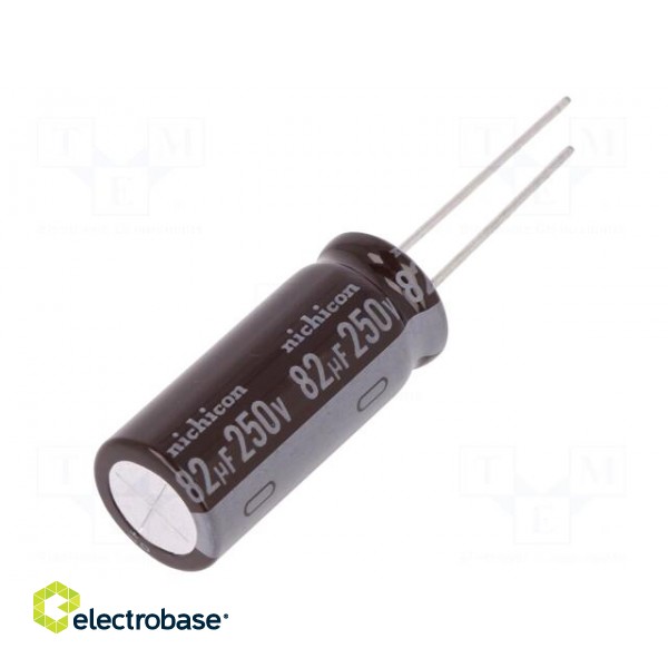 Capacitor: electrolytic | THT | 82uF | 250VDC | Ø12.5x31.5mm | ±20%