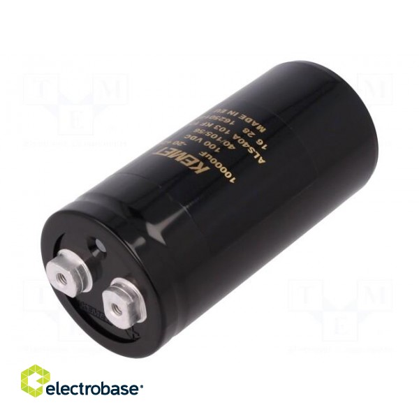 Capacitor: electrolytic | 10mF | 100VDC | Ø51x105mm | Pitch: 22.2mm image 1