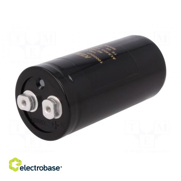 Capacitor: electrolytic | 10mF | 100VDC | Ø51x105mm | Pitch: 22.2mm paveikslėlis 2