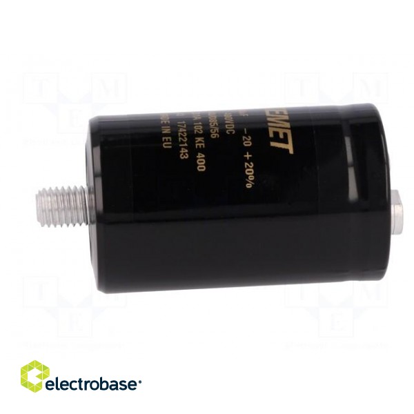 Capacitor: electrolytic | 1mF | 400VDC | Ø51x82mm | Pitch: 22.2mm | ±20% image 3