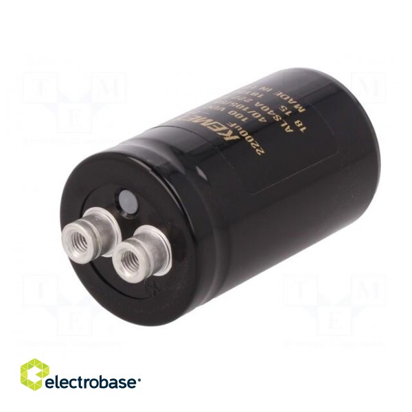 Capacitor: electrolytic | 2.2mF | 100VDC | Ø36x62mm | Pitch: 12.8mm image 2
