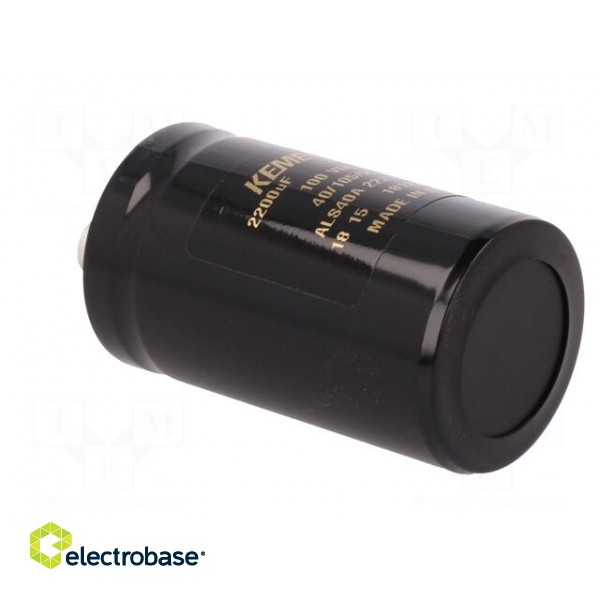Capacitor: electrolytic | 2.2mF | 100VDC | Ø36x62mm | Pitch: 12.8mm image 4