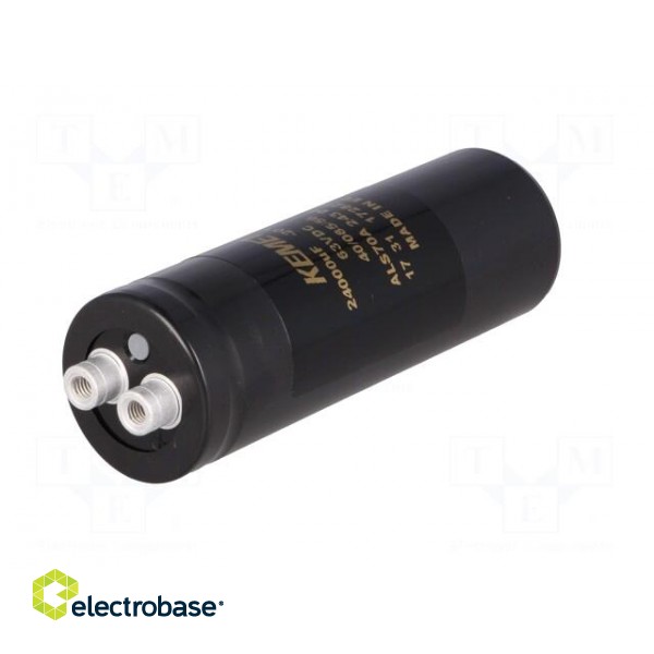 Capacitor: electrolytic | 24mF | 63VDC | Ø36x105mm | Pitch: 12.8mm фото 2