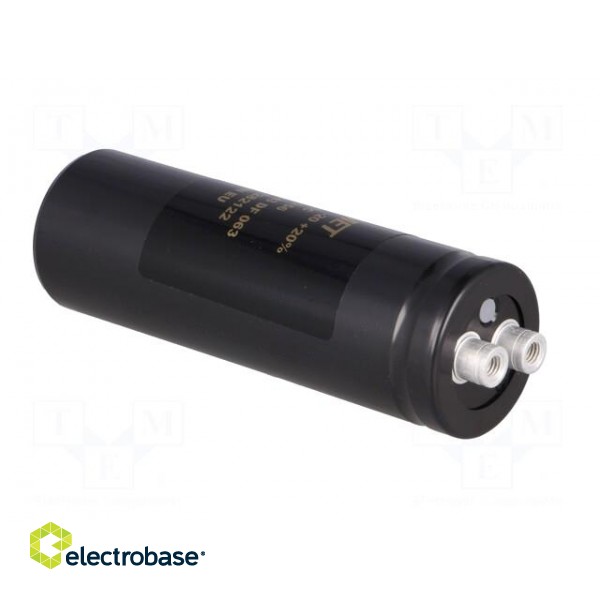Capacitor: electrolytic | 24mF | 63VDC | Ø36x105mm | Pitch: 12.8mm фото 8