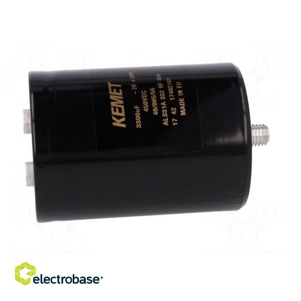 Capacitor: electrolytic | 3.3mF | 450VDC | Ø77x105mm | Pitch: 31.8mm фото 7