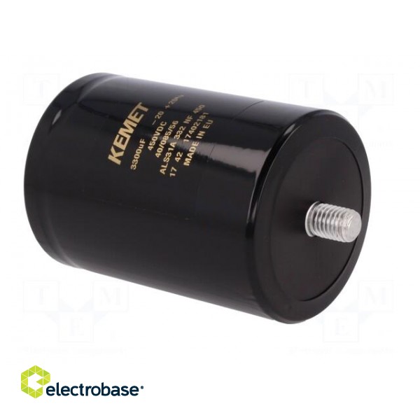 Capacitor: electrolytic | 3.3mF | 450VDC | Ø77x105mm | Pitch: 31.8mm фото 8