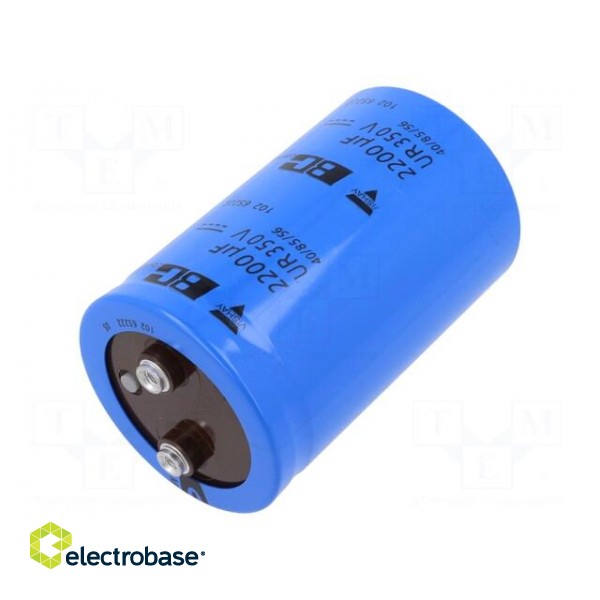 Capacitor: electrolytic | screw type | 2.2mF | 350VDC | Ø65x105mm paveikslėlis 2