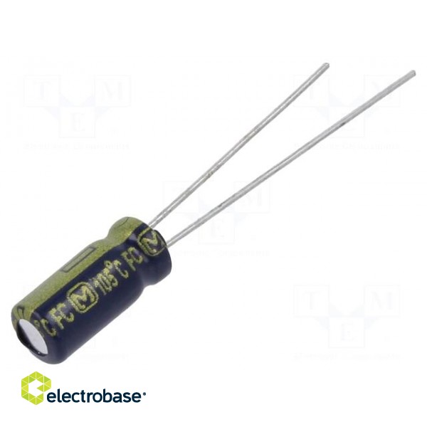 Capacitor: electrolytic | low ESR | THT | 100uF | 10VDC | Ø5x11mm | ±20%