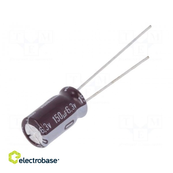 Capacitor: electrolytic | low ESR | THT | 150uF | 6.3VDC | Ø6.3x11mm