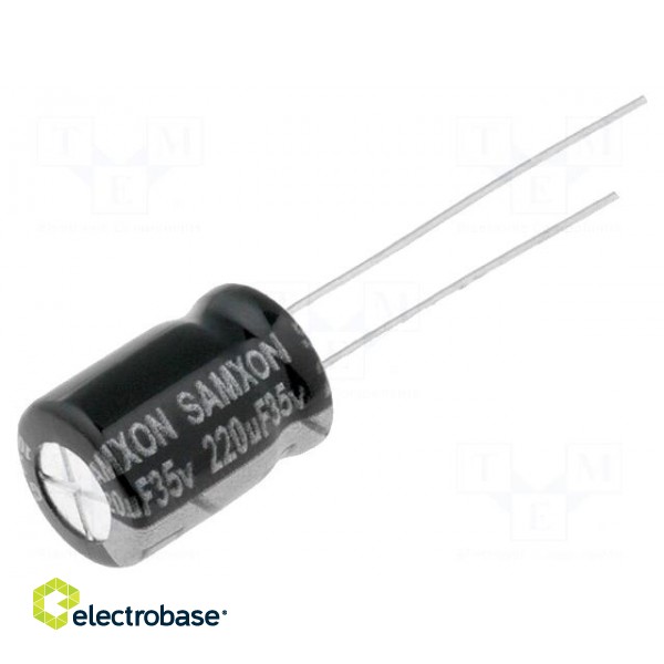 Capacitor: electrolytic | low impedance | THT | 220uF | 35VDC | Ø8x12mm