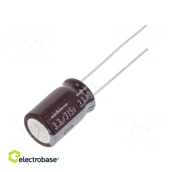 Capacitor: electrolytic | low ESR | THT | 3.3uF | 315VDC | Ø10x16mm