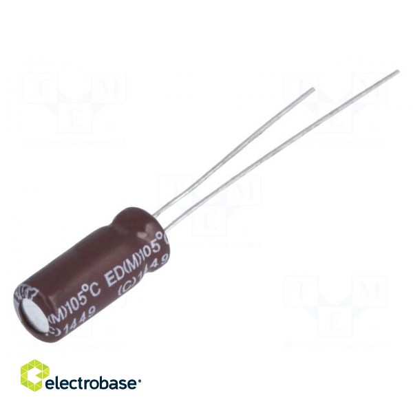 Capacitor: electrolytic | low impedance | THT | 47uF | 100VDC | ±20%