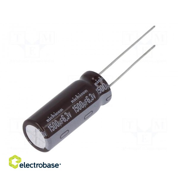 Capacitor: electrolytic | low impedance | THT | 1500uF | 6.3VDC | ±20%