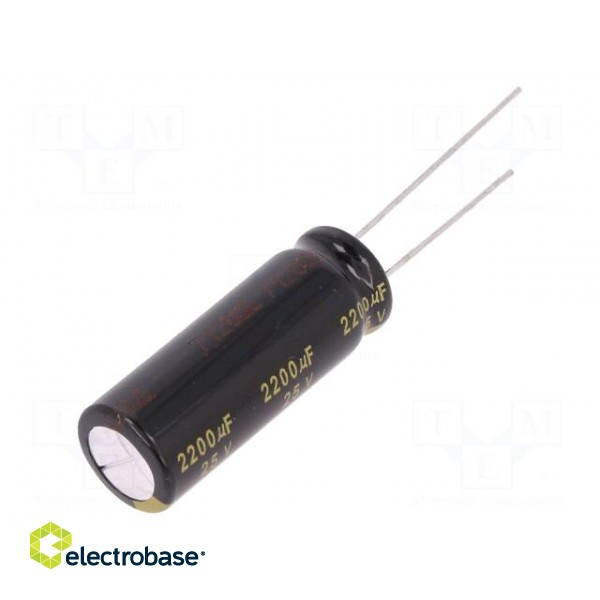 Capacitor: electrolytic | low ESR | THT | 2200uF | 25VDC | Ø12.5x35mm
