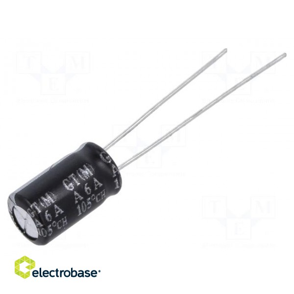 Capacitor: electrolytic | low ESR | THT | 220uF | 25VDC | Ø6.3x11mm