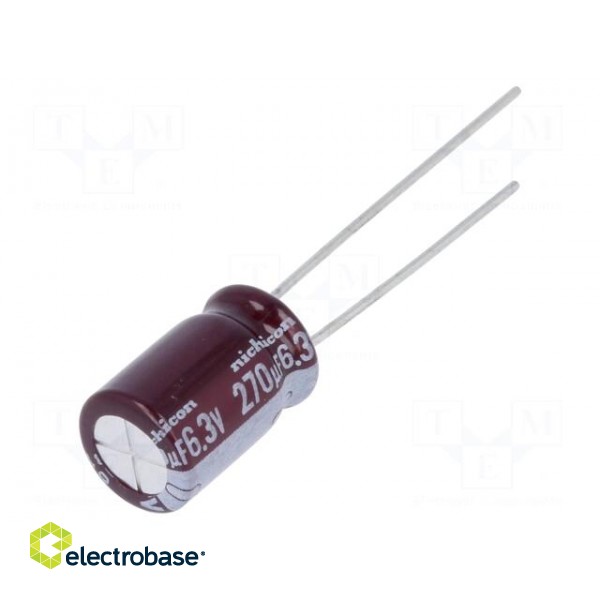 Capacitor: electrolytic | low impedance | THT | 270uF | 6.3VDC | ±20%