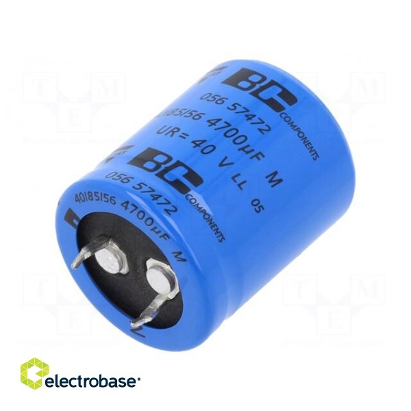Capacitor: electrolytic | SNAP-IN | 4.7mF | 40VDC | Ø25x30mm | ±20%