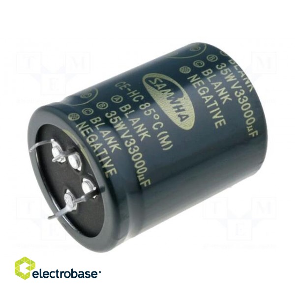 Capacitor: electrolytic | SNAP-IN | 33000uF | 35VDC | Ø40x50mm | ±20%