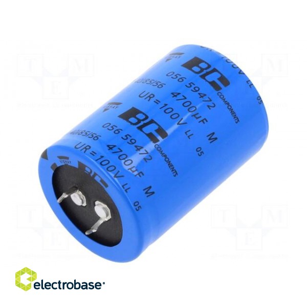 Capacitor: electrolytic | SNAP-IN | 4.7mF | 100VDC | Ø35x50mm | ±20%