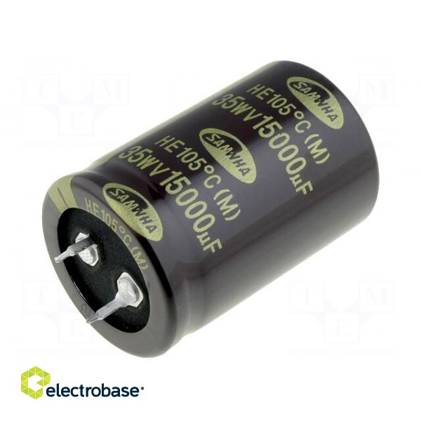 Capacitor: electrolytic | SNAP-IN | 15000uF | 35VDC | Ø30x45mm | ±20%