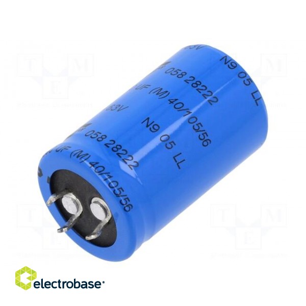 Capacitor: electrolytic | SNAP-IN | 2.2mF | 63VDC | Ø25x40mm | ±20%