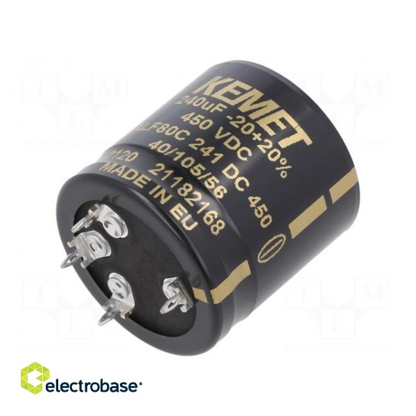 Capacitor: electrolytic | SNAP-IN | 240uF | 450VDC | Ø35x35mm | ±20%