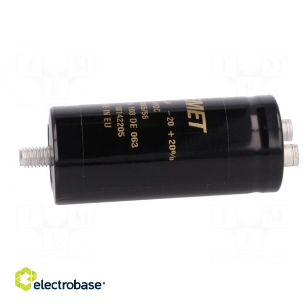 Capacitor: electrolytic | 10mF | 63VDC | Ø36x82mm | Pitch: 12.8mm | ±20% image 3