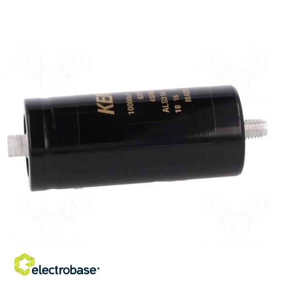 Capacitor: electrolytic | 10mF | 63VDC | Ø36x82mm | Pitch: 12.8mm | ±20% image 7