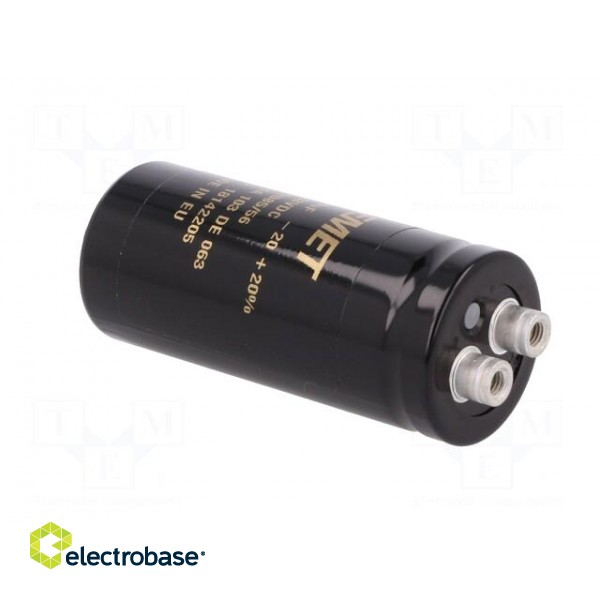 Capacitor: electrolytic | 10mF | 63VDC | Ø36x82mm | Pitch: 12.8mm | ±20% image 4