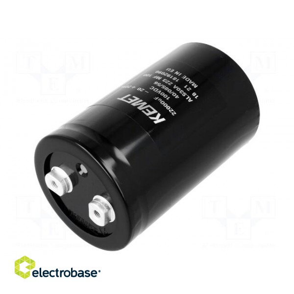 Capacitor: electrolytic | 22000uF | 100VDC | Leads: screw | ESR: 13mΩ image 1