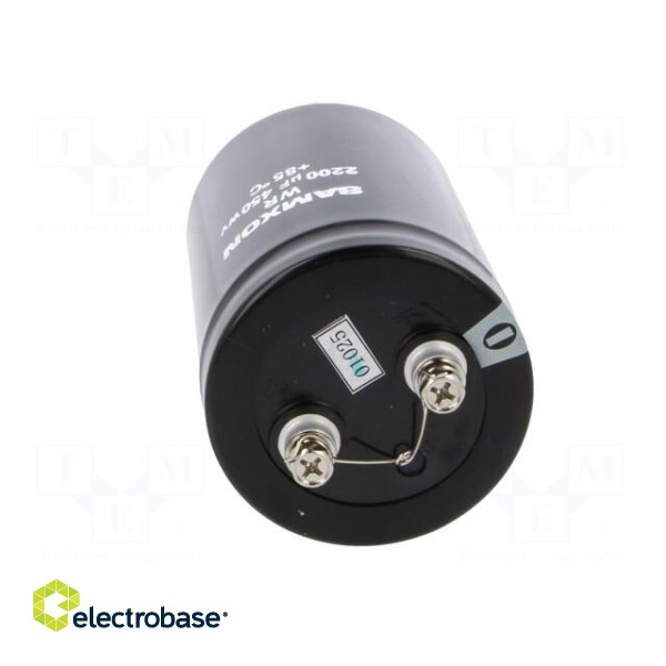 Capacitor: electrolytic | 2200uF | 450VDC | Ø63.5x95mm | ±20% | 2000h image 5