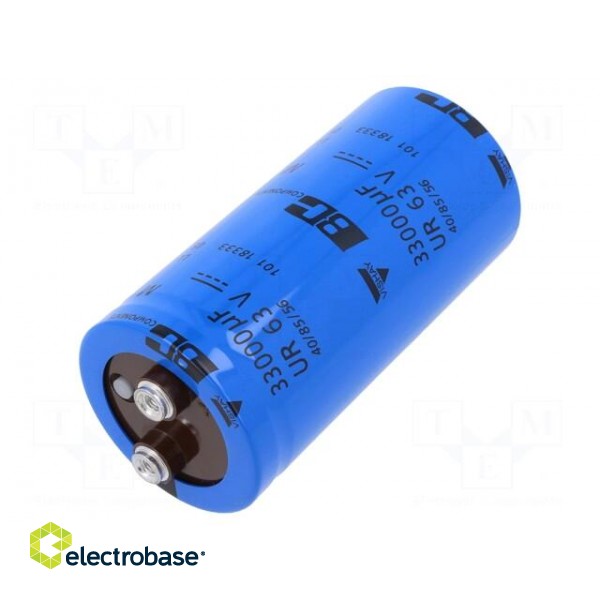 Capacitor: electrolytic | screw type | 33mF | 63VDC | Ø50x105mm | ±20%