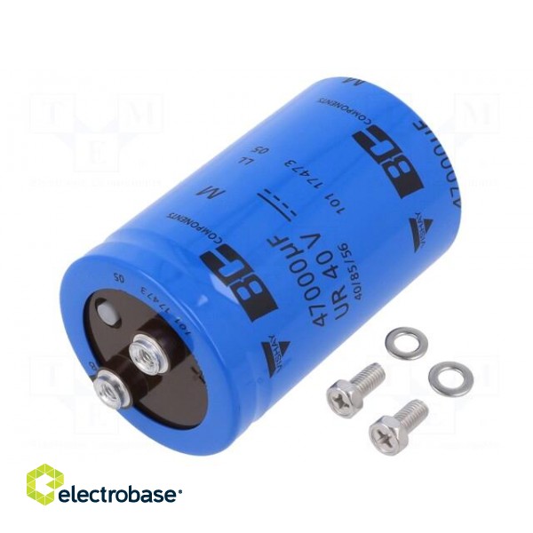 Capacitor: electrolytic | screw type | 47mF | 40VDC | Ø50x80mm | ±20%