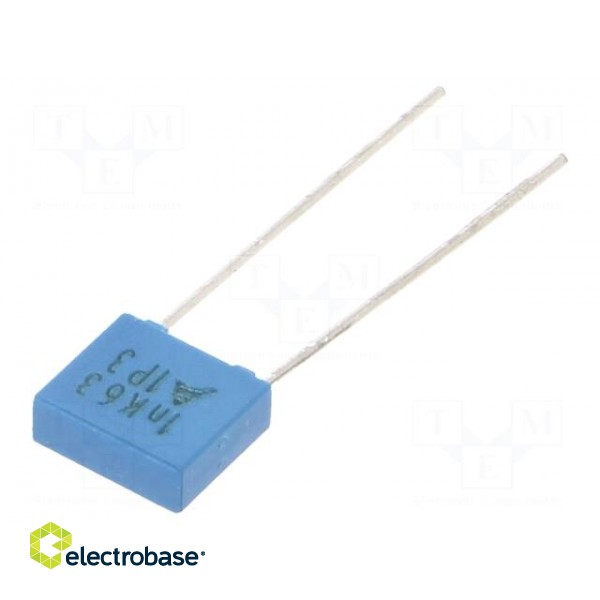 Capacitor: polyester | 0.001uF | 40VAC | 63VDC | 5mm | ±10% | -55÷125°C