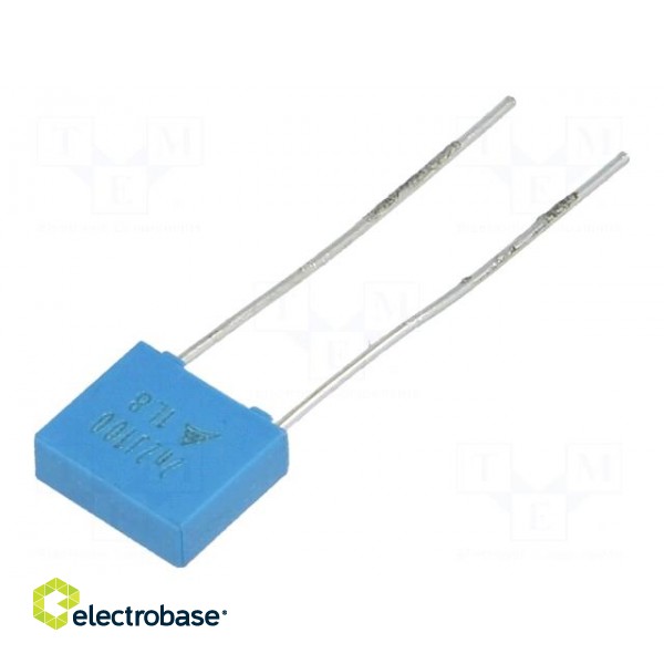 Capacitor: polyester | 2.2nF | 63VAC | 100VDC | Pitch: 5mm | ±5%