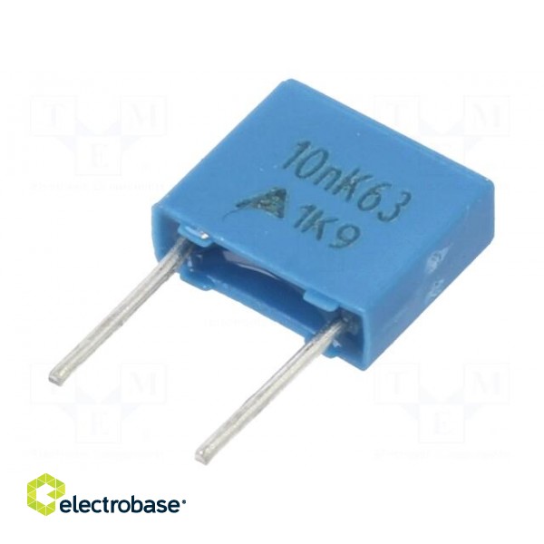 Capacitor: polyester | 10nF | 40VAC | 63VDC | Pitch: 5mm | ±10%
