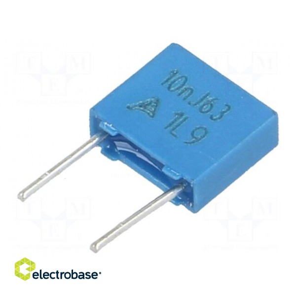 Capacitor: polyester | 10nF | 40VAC | 63VDC | Pitch: 5mm | ±5% | -55÷125°C