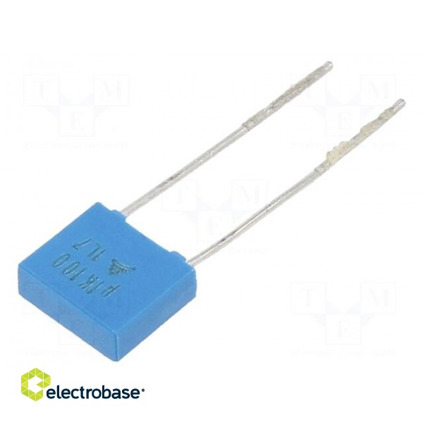 Capacitor: polyester | 0.1uF | 63VAC | 100VDC | 5mm | ±10% | -55÷125°C