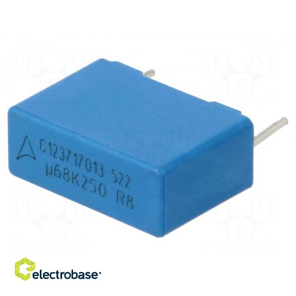 Capacitor: polyester | 0.68uF | 160VAC | 250VDC | 15mm | ±10% | -55÷125°C image 1