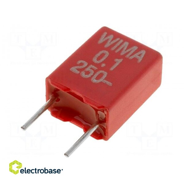 Capacitor: polyester | 100nF | 160VAC | 250VDC | 5mm | ±10% | -55÷100°C