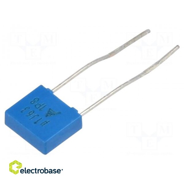 Capacitor: polyester | 100nF | 40VAC | 63VDC | 5mm | ±5% | 7.3x6.5x2.5mm