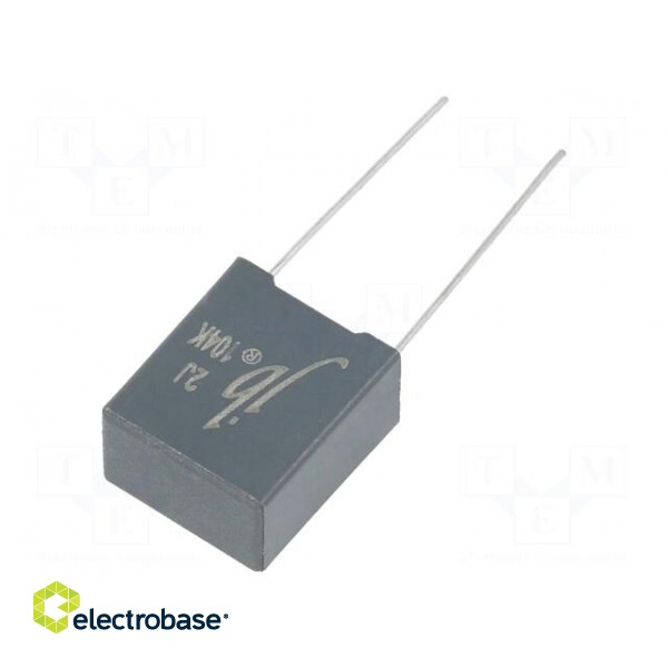 Capacitor: polyester | 100nF | 630VDC | 10mm | ±10% | 13x8x16mm | THT