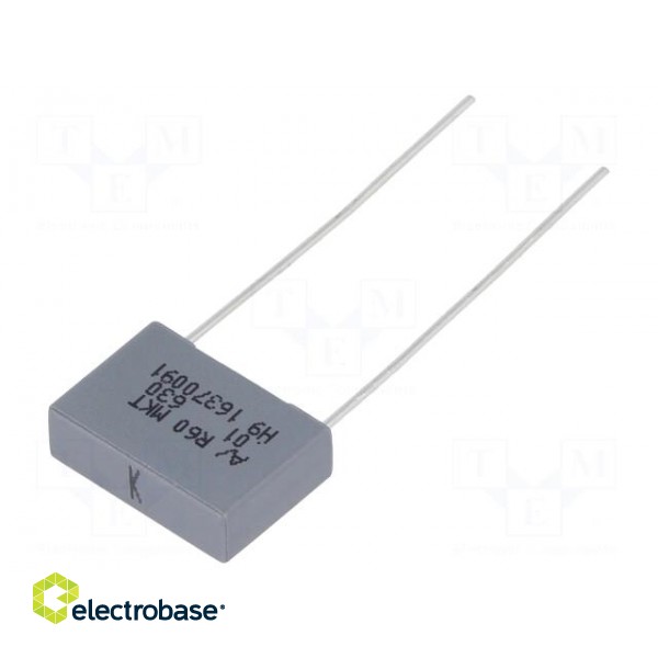 Capacitor: polyester | 10nF | 220VAC | 630VDC | 10mm | ±10% | 13x4x9mm