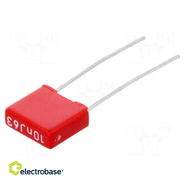 Capacitor: polyester | 10nF | 40VAC | 63VDC | 5mm | ±5% | 2.5x6.5x7.2mm