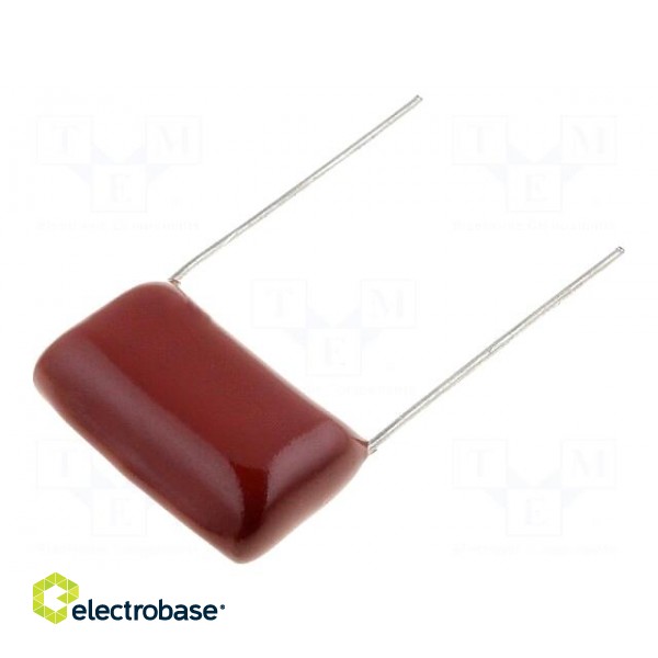 Capacitor: polyester | 100nF | 630VDC | 15mm | ±10% | 18.5x6.3x14mm