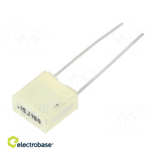 Capacitor: polyester | 150nF | 63VAC | 100VDC | 5mm | ±5% | 7.2x3.5x7.5mm