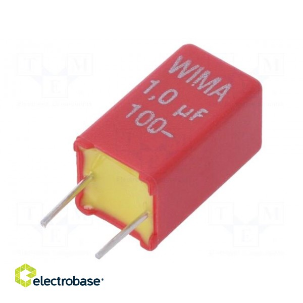 Capacitor: polyester | 1uF | 63VAC | 100VDC | 5mm | ±10% | 7.2x7.2x13mm