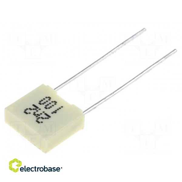 Capacitor: polyester | 2.2nF | 63VAC | 100VDC | Pitch: 5mm | ±10%
