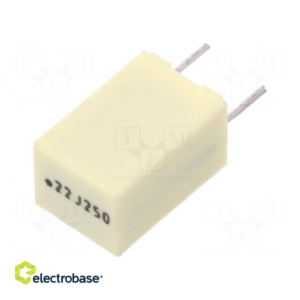 Capacitor: polyester | 220nF | 140VAC | 250VDC | 5mm | ±5% | 7.2x6x11mm