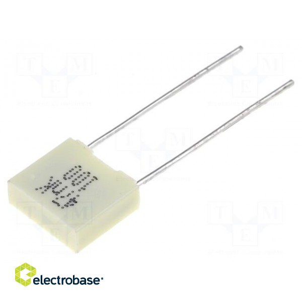 Capacitor: polyester | 47nF | 63VAC | 100VDC | 5mm | ±10% | 2.5x6.5x7.2mm